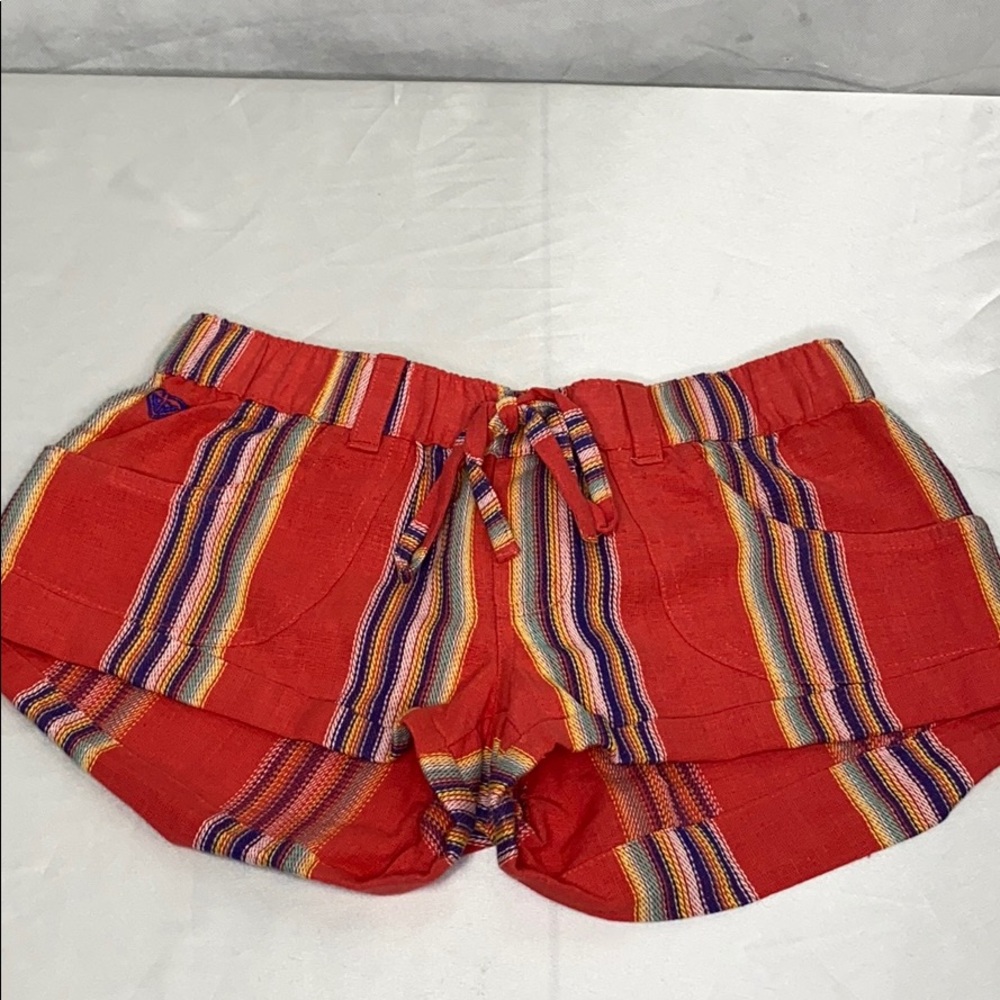 ROXY XS SHORTS BEACHY COVER-UP COTTON ELASTIC WAST